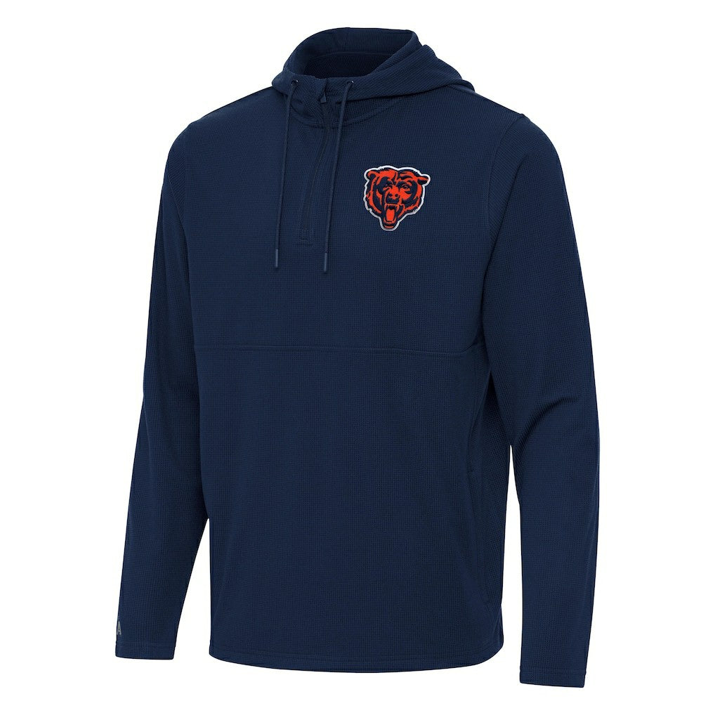 Chicago Bears  Antigua Connected Quarter-Zip Pullover Hoodie
