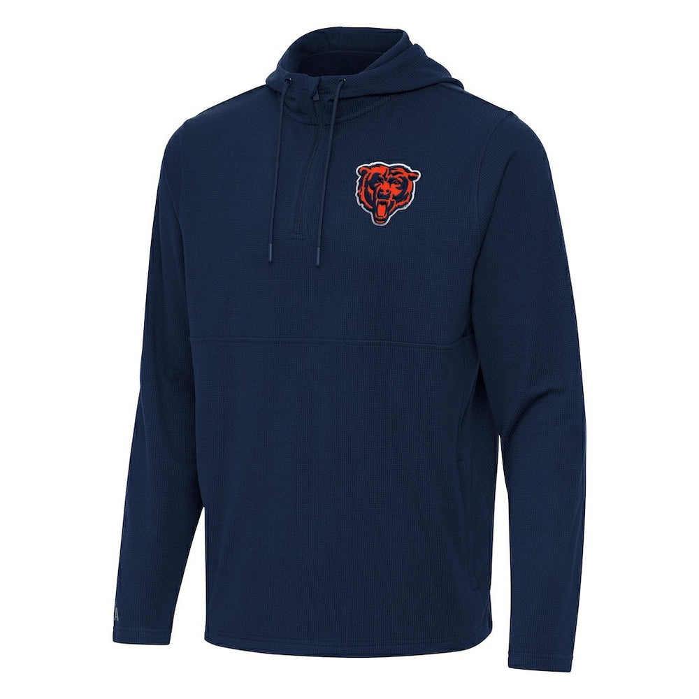 Chicago Bears  Antigua Connected Quarter-Zip Pullover Hoodie