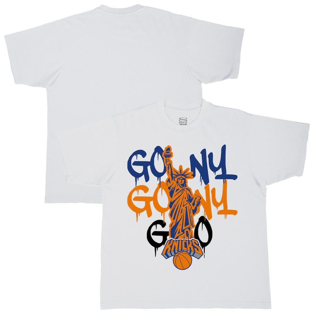 New York Knicks Stadium Essentials Unisex Oversized Go NY Go T-Shirt Outlet