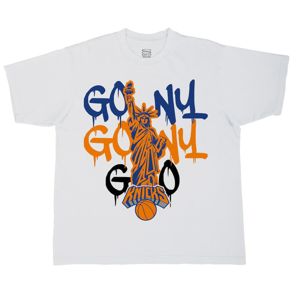 New York Knicks Stadium Essentials Unisex Oversized Go NY Go T-Shirt Outlet