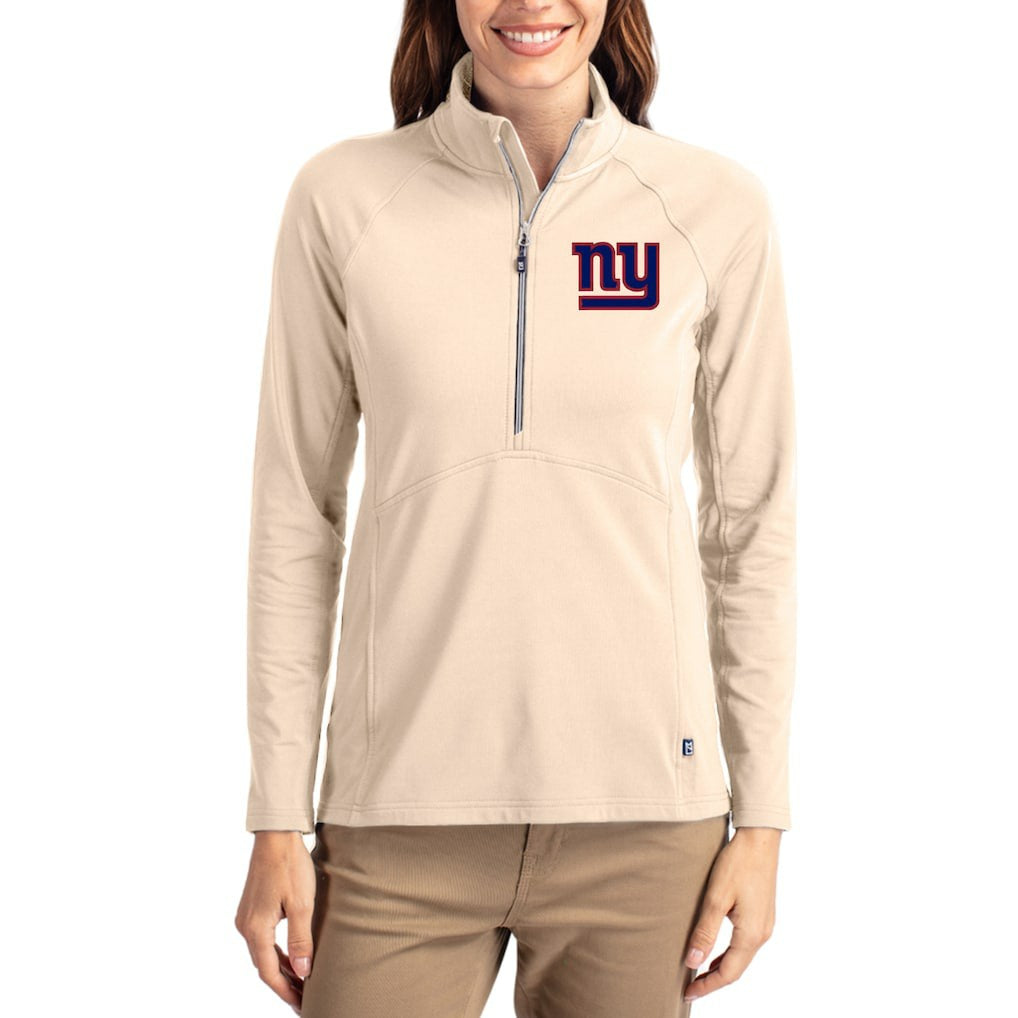 New York Giants  Cutter & Buck Women's Adapt Eco Knit Stretch Recycled Raglan Half-Zip Pullover