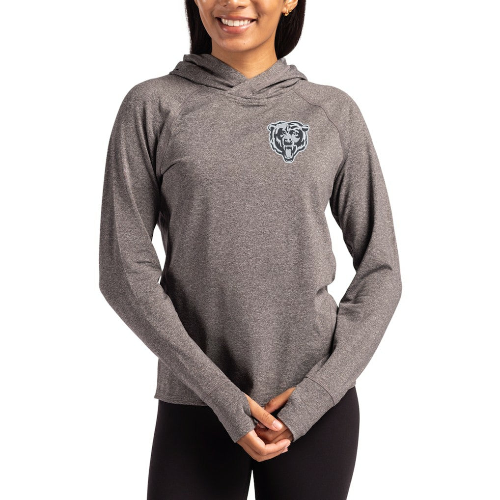 Chicago Bears  Cutter & Buck Women's Tonal Logo Adapt Knit Recycled Raglan Pullover Hoodie