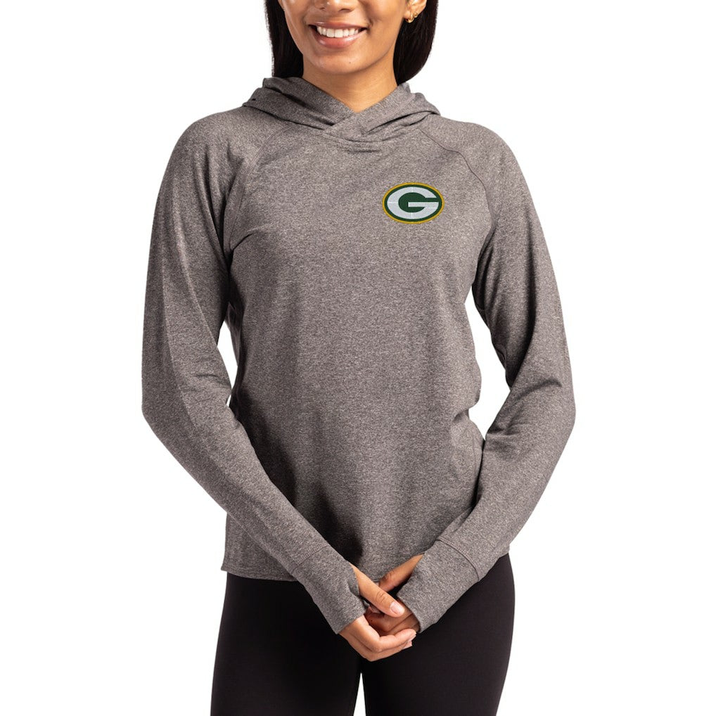 Green Bay Packers  Cutter & Buck Women's Primary Logo Adapt Knit Recycled Raglan Pullover Hoodie