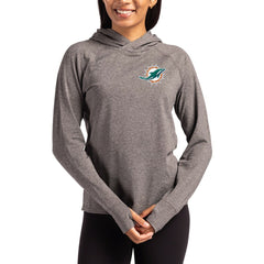 Miami Dolphins  Cutter & Buck Women's Primary Logo Adapt Knit Recycled Raglan Pullover Hoodie