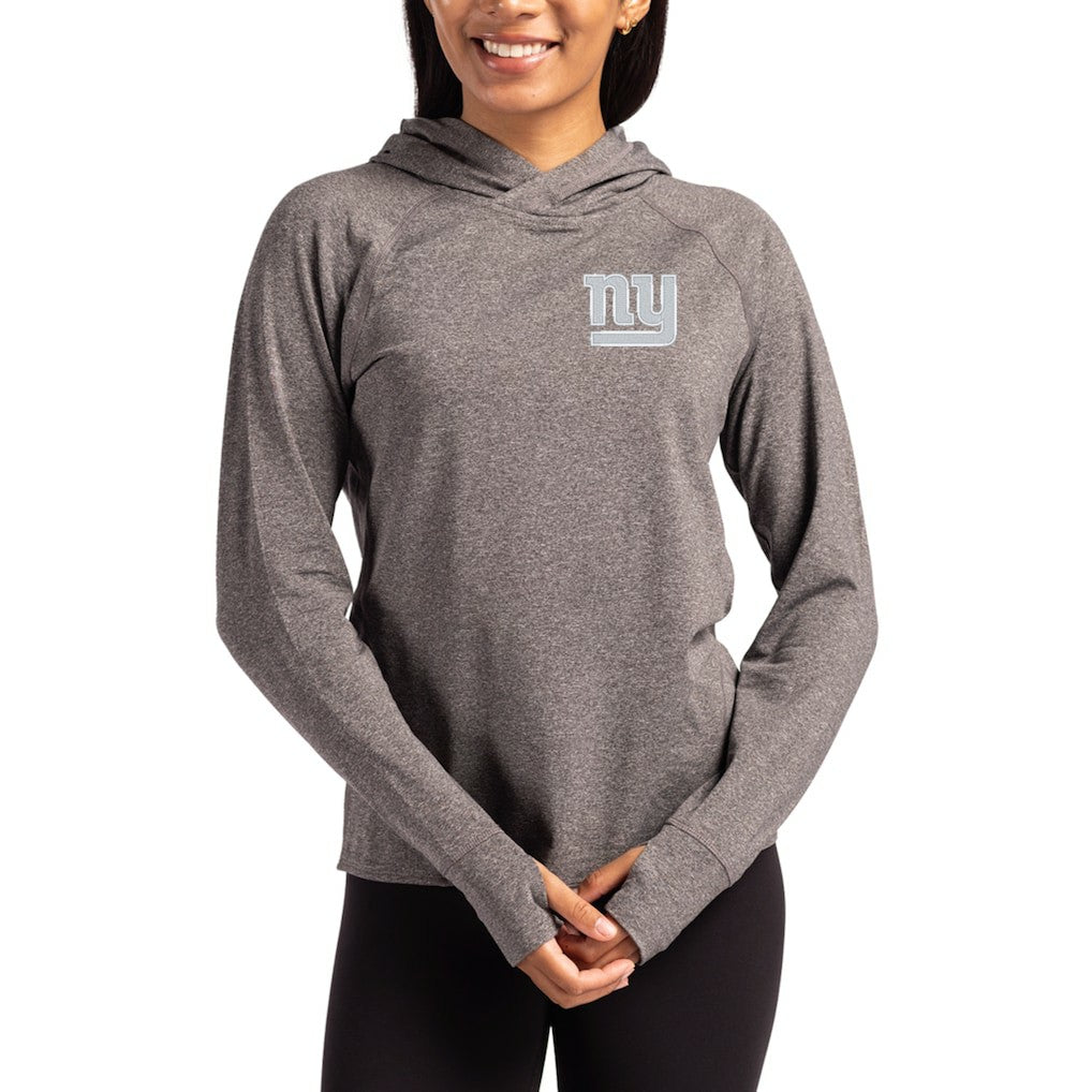 New York Giants  Cutter & Buck Women's Primary Logo Adapt Knit Recycled Raglan Pullover Hoodie