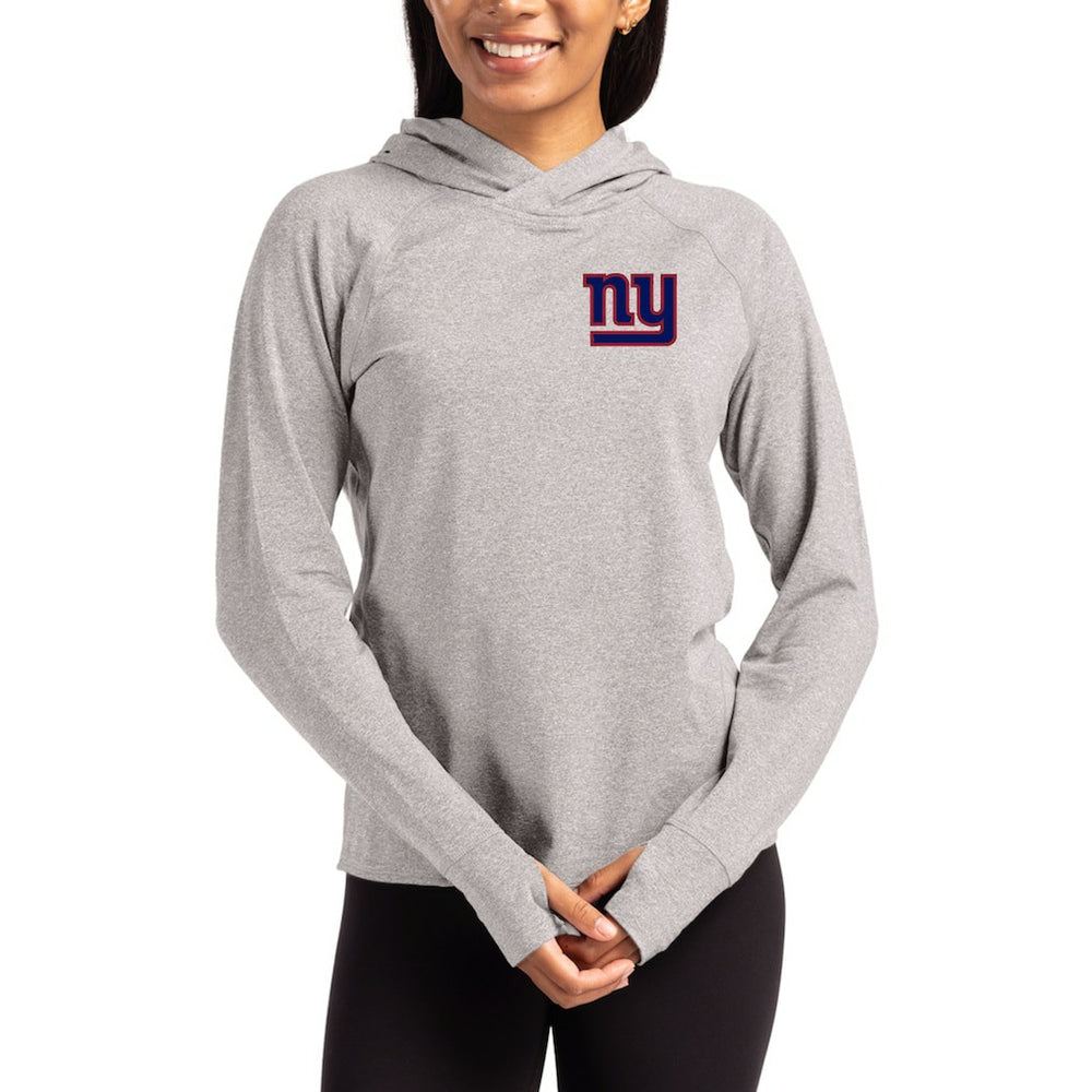 New York Giants  Cutter & Buck Women's Primary Logo Adapt Knit Recycled Raglan Pullover Hoodie