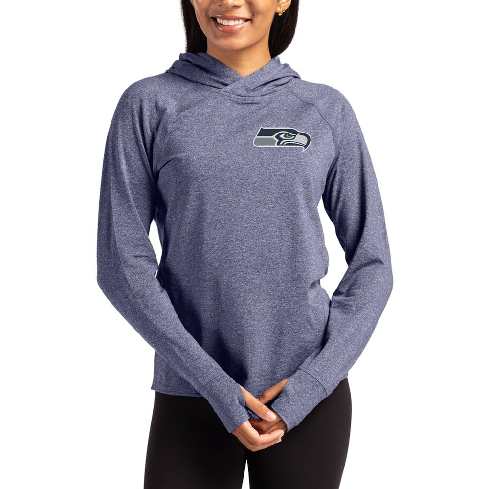 Seattle Seahawks  Cutter & Buck Women's Primary Logo Adapt Knit Recycled Raglan Pullover Hoodie