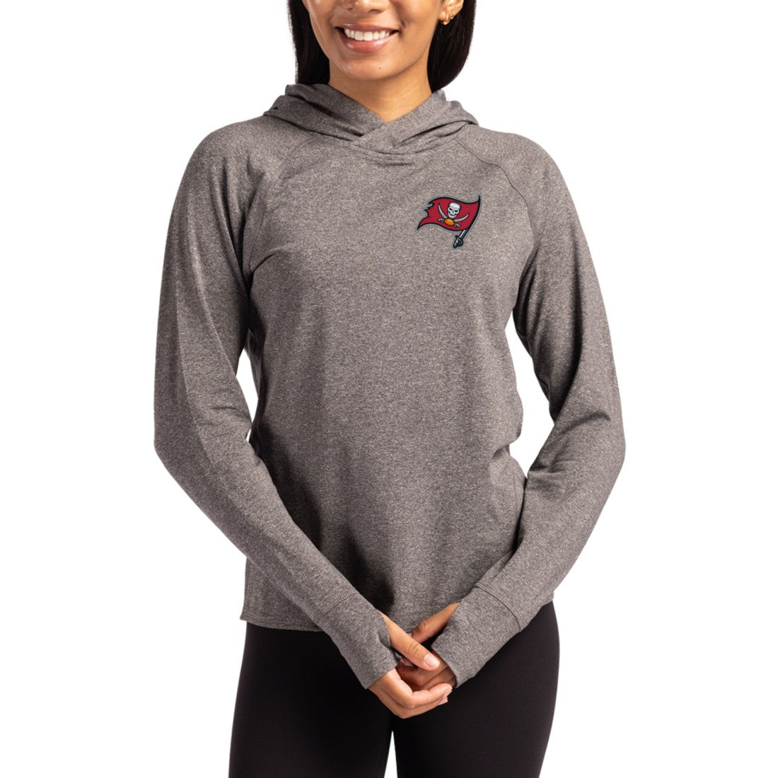 Tampa Bay Buccaneers  Cutter & Buck Women's Primary Logo Adapt Knit Recycled Raglan Pullover Hoodie