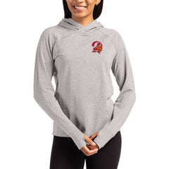 Tampa Bay Buccaneers  Cutter & Buck Women's Throwback Logo Adapt Knit Recycled Raglan Pullover Hoodie