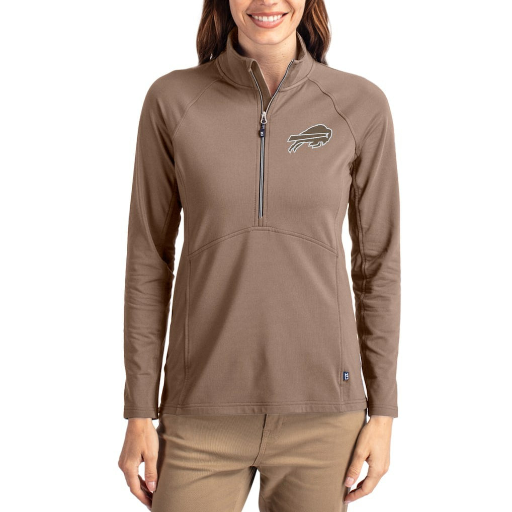 Buffalo Bills  Cutter & Buck Women's Tonal Adapt Eco Knit Stretch Recycled Raglan Half-Zip Pullover