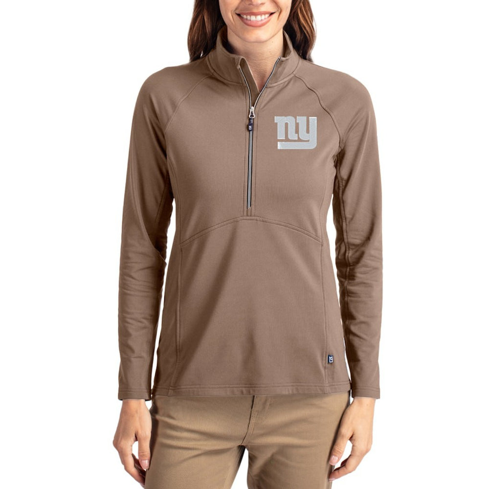 New York Giants  Cutter & Buck Women's Tonal Adapt Eco Knit Stretch Recycled Raglan Half-Zip Pullover