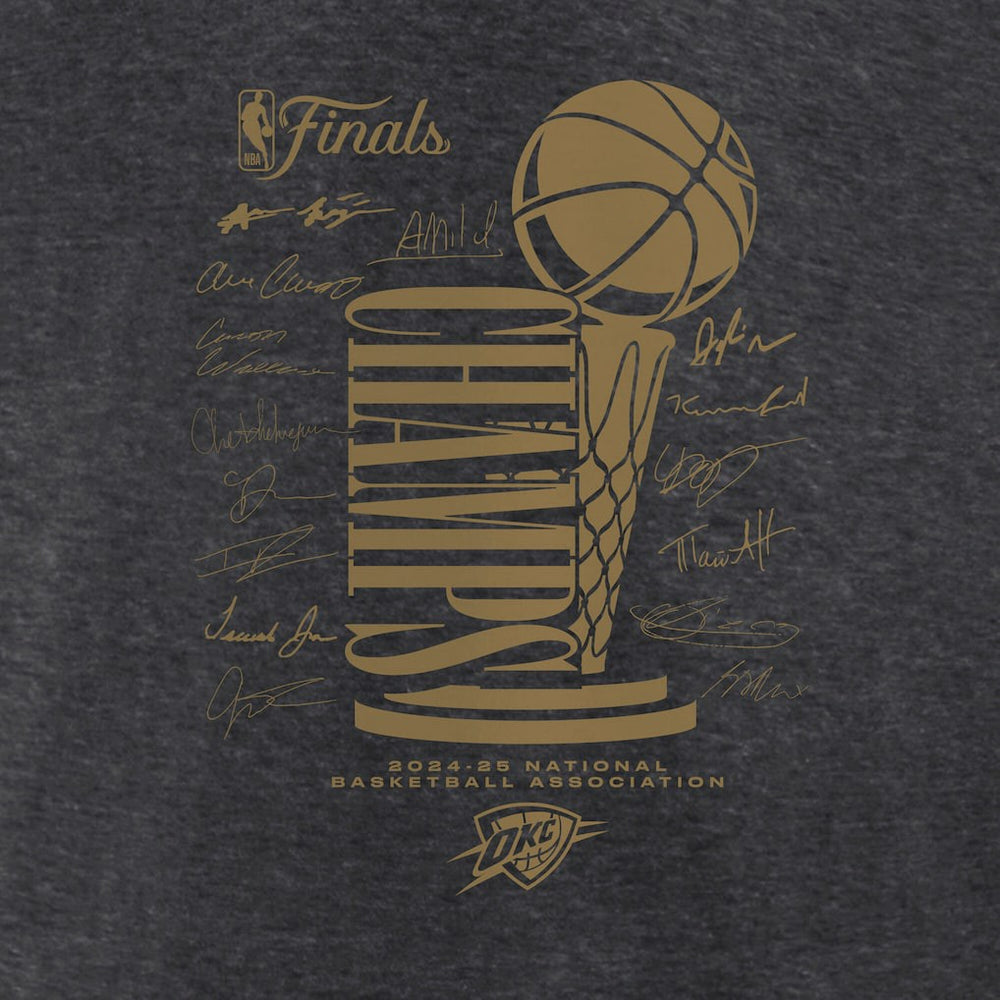 Oklahoma City Thunder Women's 2025 NBA Finals Champions Double Dribble V-Neck T-Shirt Outlet