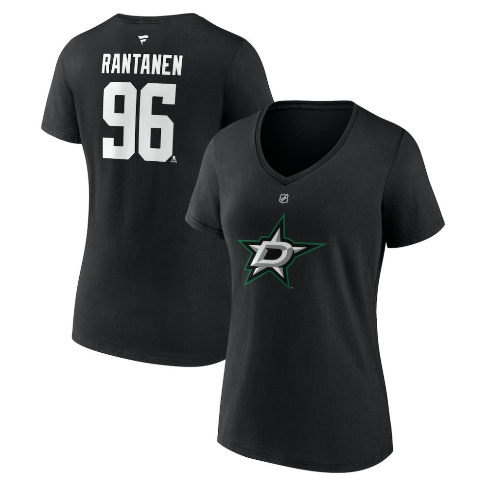 Mikko Rantanen Dallas Stars Fanatics Women's Authentic Stack Name & Number V-Neck T-Shirt Discount