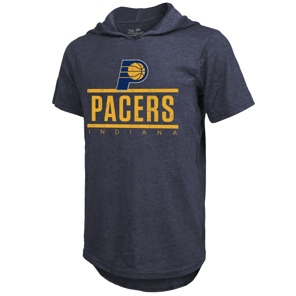Indiana Pacers Majestic Threads Tri-Blend Hoodie T-Shirt New