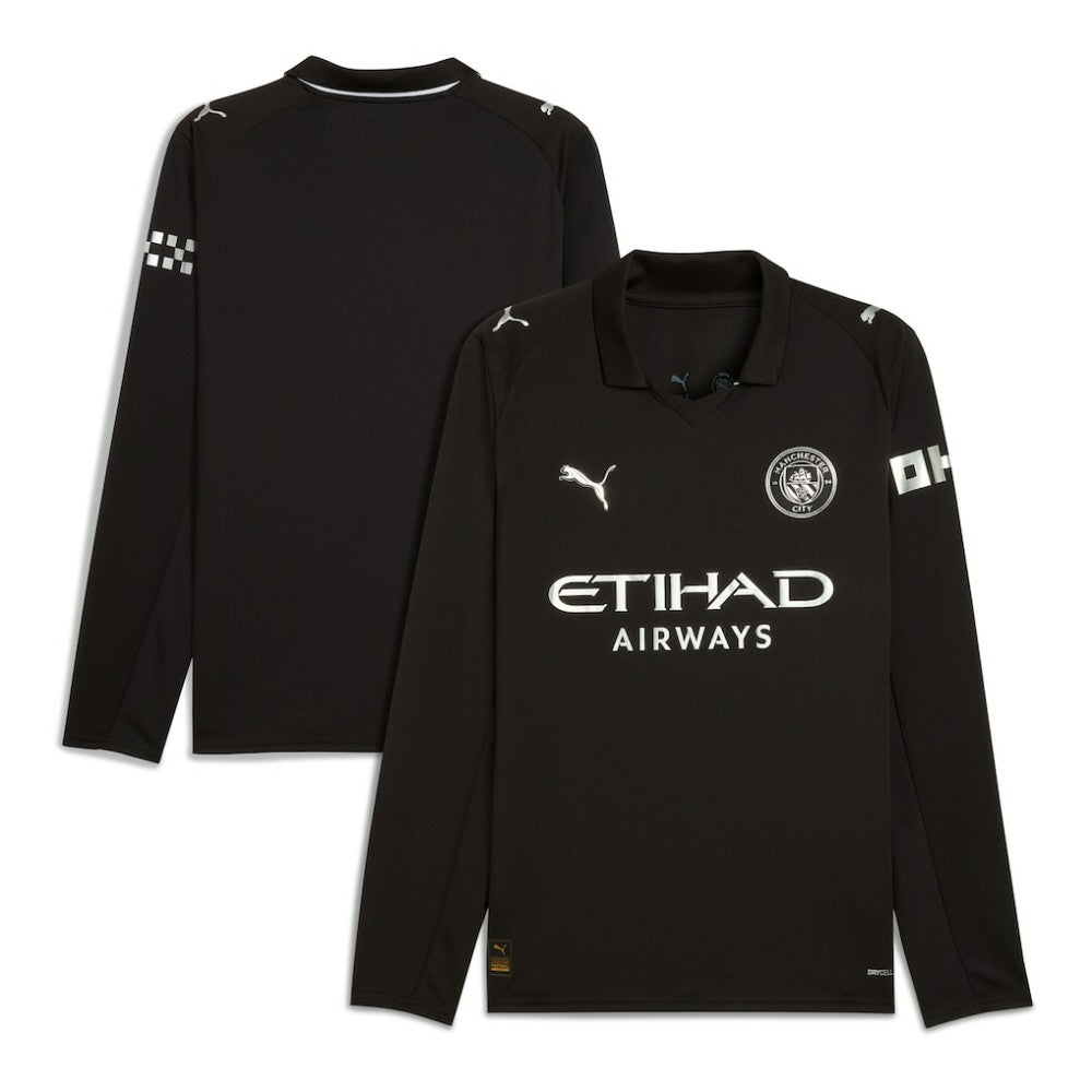 Manchester City 2025/26 Away Replica Long Sleeve Jersey Black - Puma
