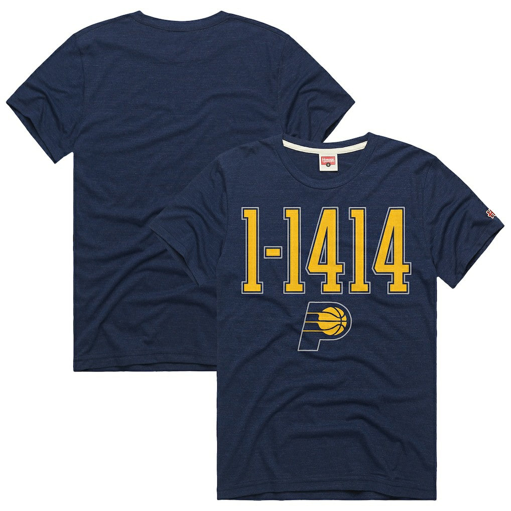 Indiana Pacers Homage Unisex The "1-1414" Comeback Record Tri-Blend T-Shirt For Sale