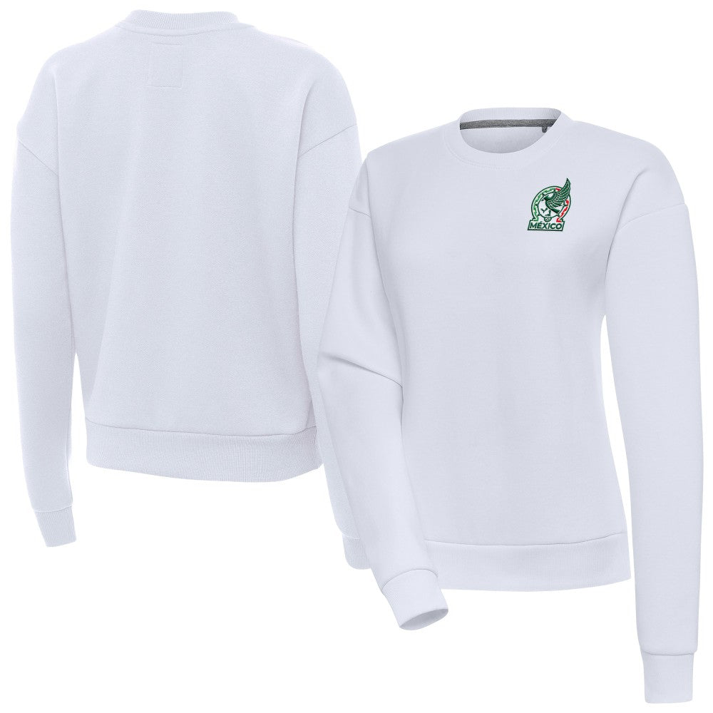 Mexico National Team Antigua Women's Takeover Pullover Sweatshirt White