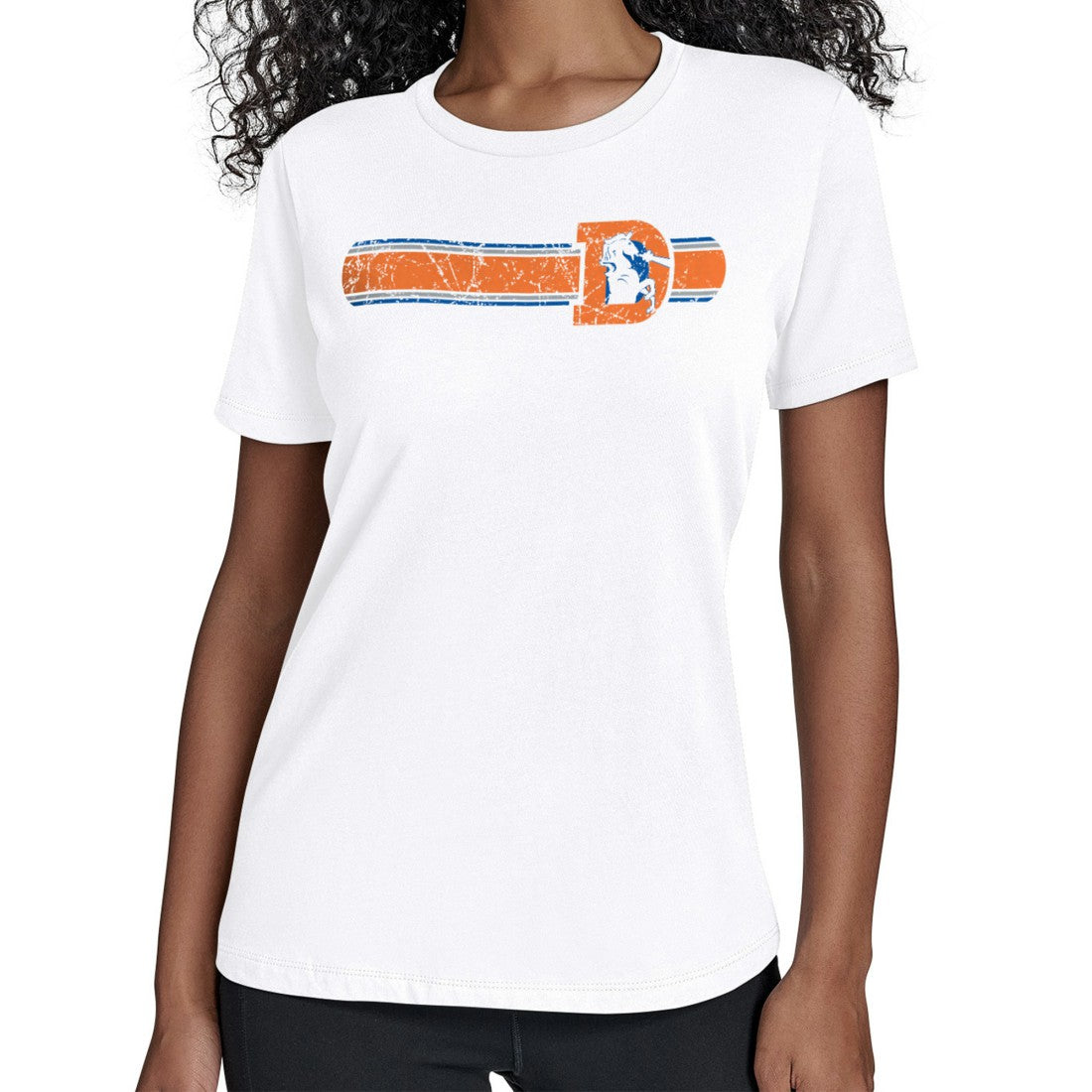 Denver Broncos  Starter Women's Throwback Team Stripe T-Shirt