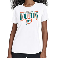 Miami Dolphins  Starter Women's Throwback Arch Stripe T-Shirt