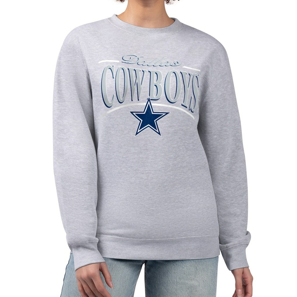 Dallas Cowboys  Starter Women's Arch Stripe Fleece Pullover Sweatshirt