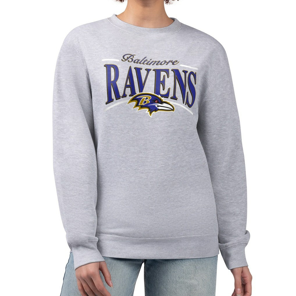 Baltimore Ravens  Starter Women's Arch Stripe Fleece Pullover Sweatshirt