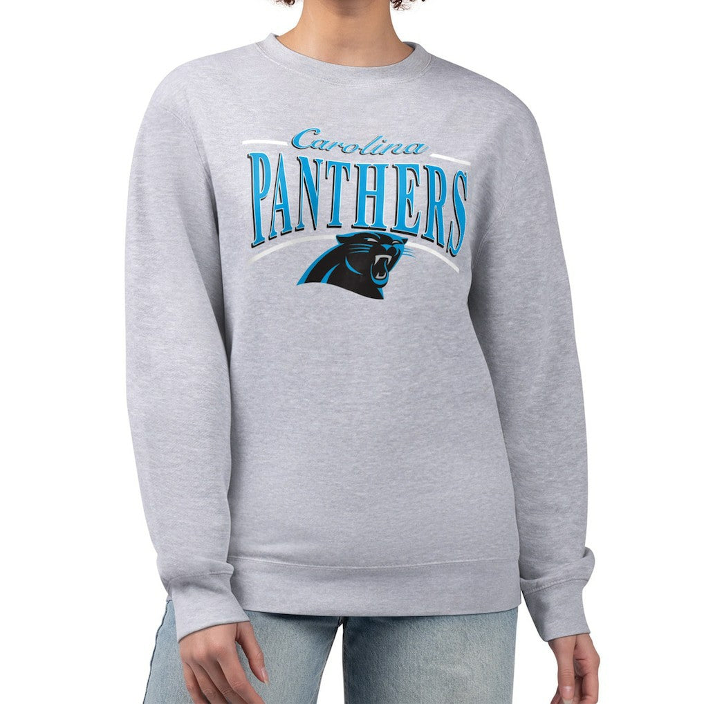 Carolina Panthers  Starter Women's Arch Stripe Fleece Pullover Sweatshirt