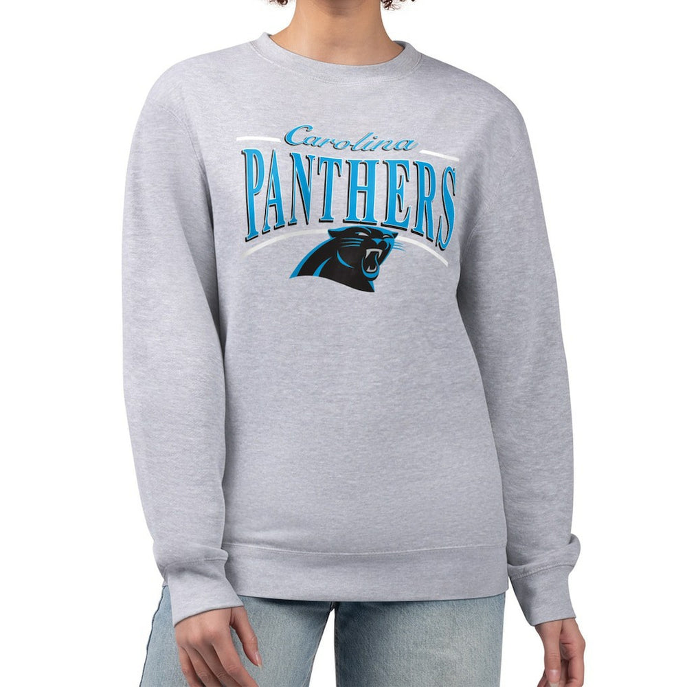 Carolina Panthers  Starter Women's Arch Stripe Fleece Pullover Sweatshirt