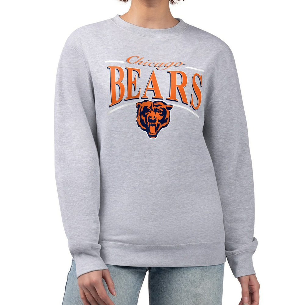Chicago Bears  Starter Women's Arch Stripe Fleece Pullover Sweatshirt