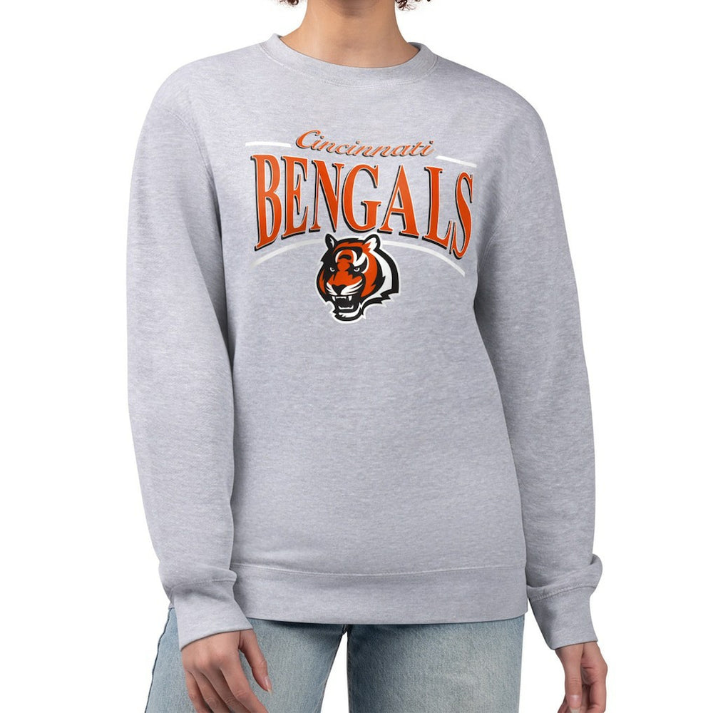 Cincinnati Bengals  Starter Women's Arch Stripe Fleece Pullover Sweatshirt