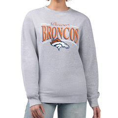 Denver Broncos  Starter Women's Arch Stripe Fleece Pullover Sweatshirt