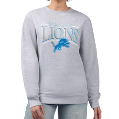 Detroit Lions  Starter Women's Arch Stripe Fleece Pullover Sweatshirt