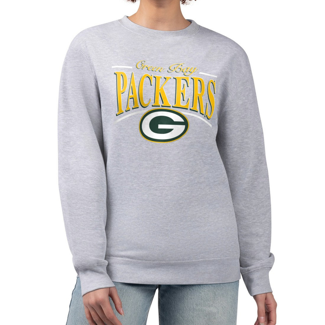 Green Bay Packers  Starter Women's Arch Stripe Fleece Pullover Sweatshirt