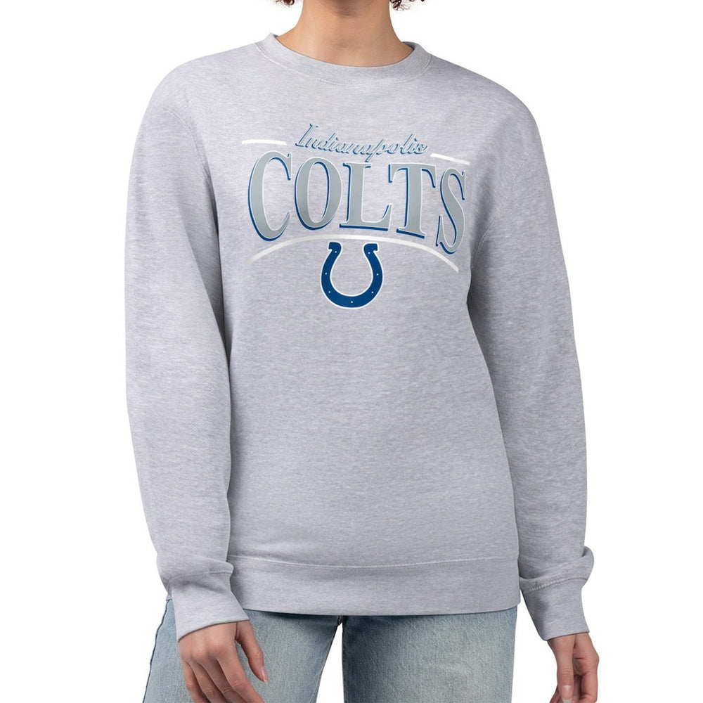 Indianapolis Colts  Starter Women's Arch Stripe Fleece Pullover Sweatshirt