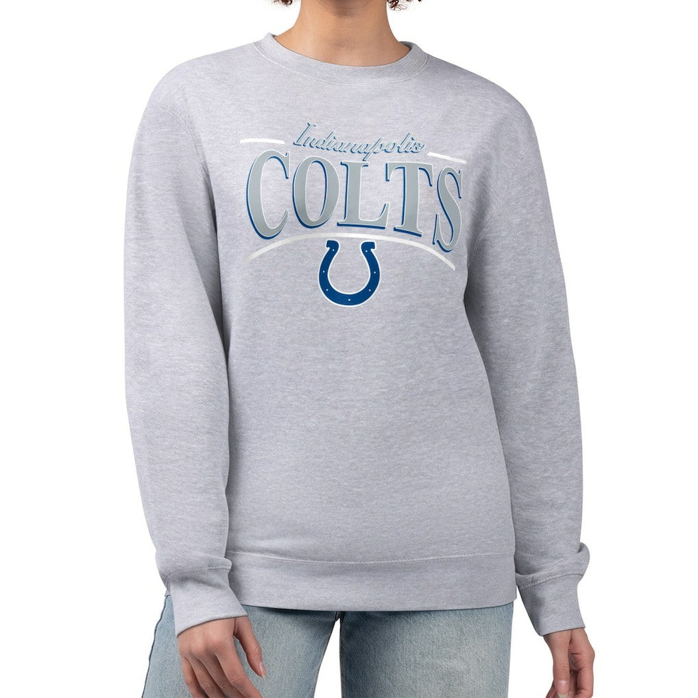 Indianapolis Colts  Starter Women's Arch Stripe Fleece Pullover Sweatshirt