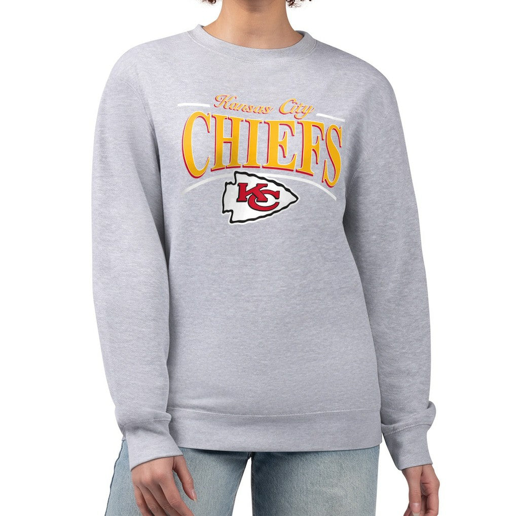 Kansas City Chiefs  Starter Women's Arch Stripe Fleece Pullover Sweatshirt