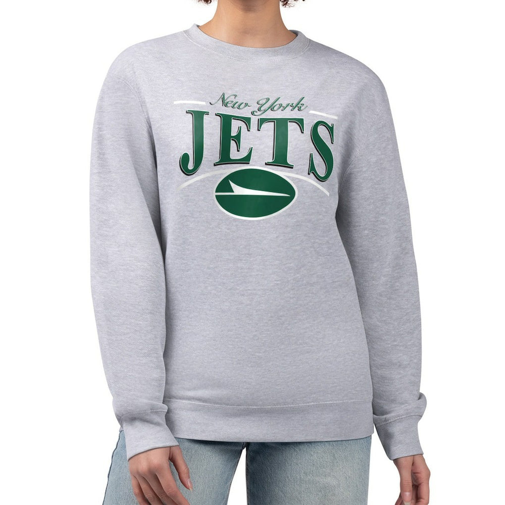 New York Jets  Starter Women's Arch Stripe Fleece Pullover Sweatshirt