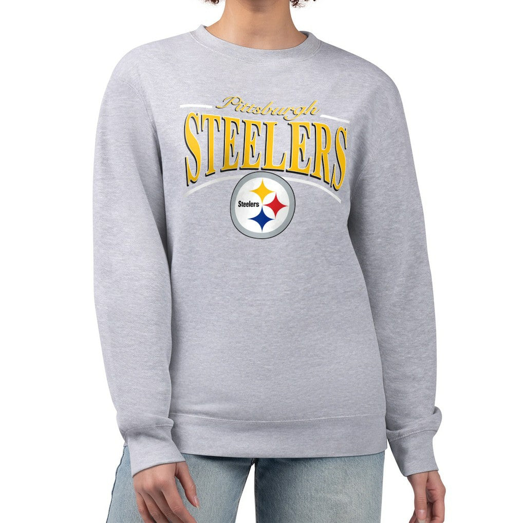 Pittsburgh Steelers  Starter Women's Arch Stripe Fleece Pullover Sweatshirt