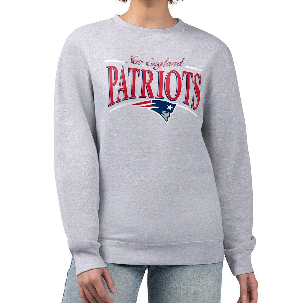 New England Patriots  Starter Women's Arch Stripe Fleece Pullover Sweatshirt