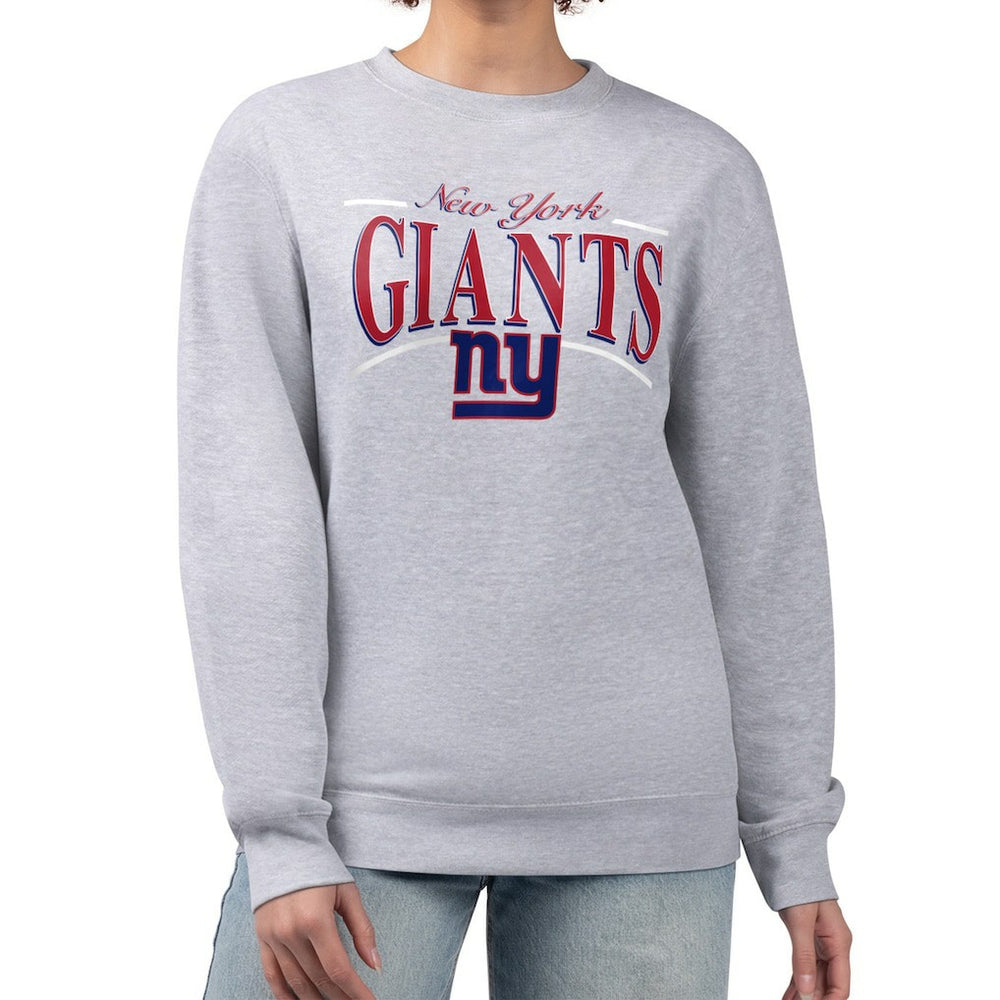 New York Giants  Starter Women's Arch Stripe Fleece Pullover Sweatshirt