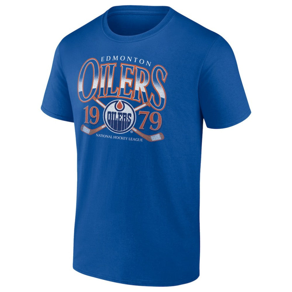 Edmonton Oilers Retro Cross Sticks T-Shirt On Sale