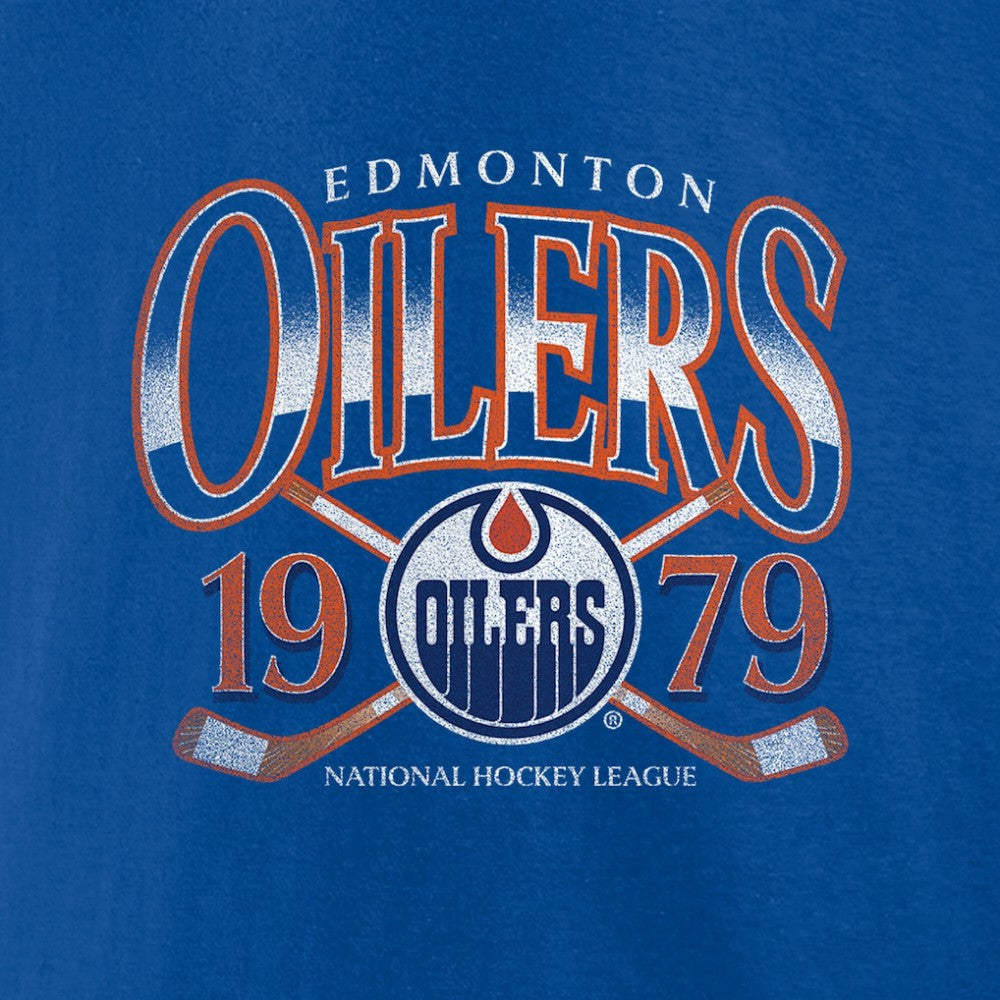 Edmonton Oilers Retro Cross Sticks T-Shirt On Sale