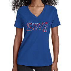 Buffalo Bills  Starter Women's Groovy Script V-Neck T-Shirt