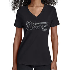 Las Vegas Raiders  Starter Women's Groovy Script V-Neck T-Shirt