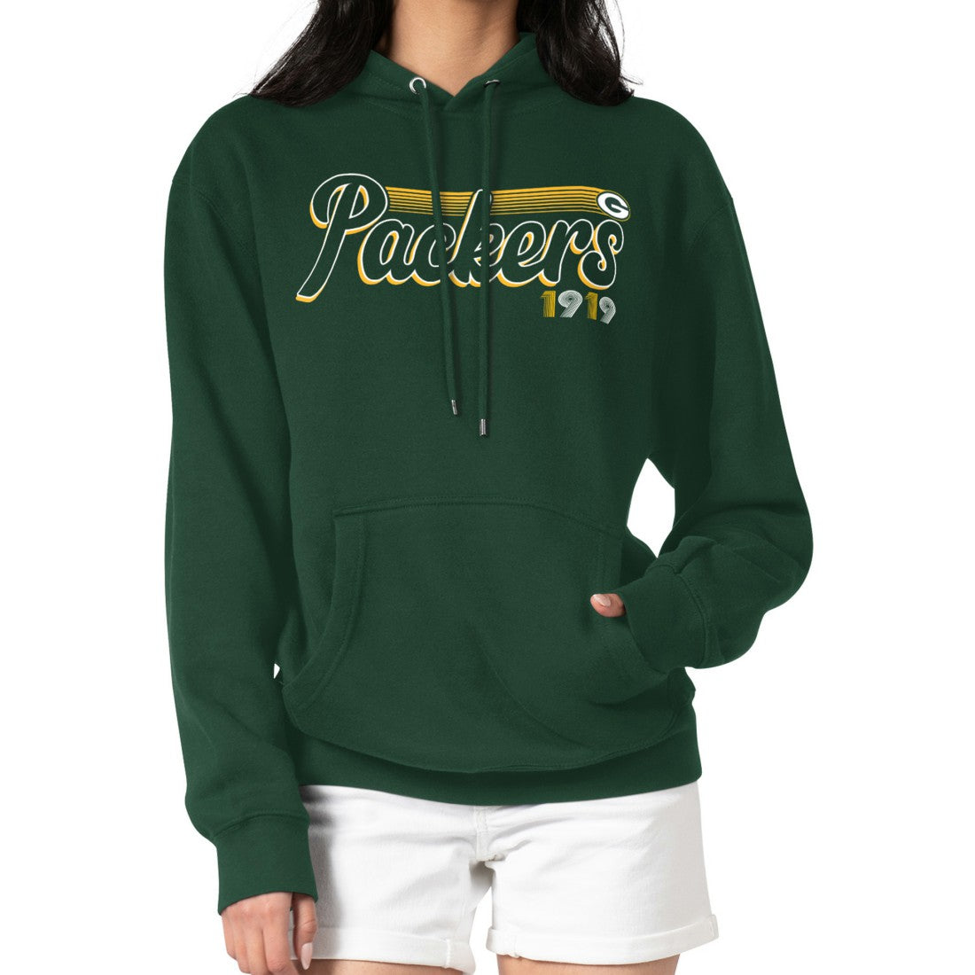 Green Bay Packers  Starter Women's Groovy Script Pullover Hoodie