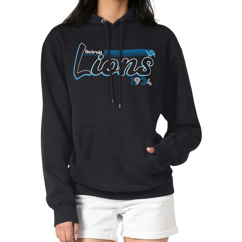 Detroit Lions  Starter Women's Groovy Script Pullover Hoodie