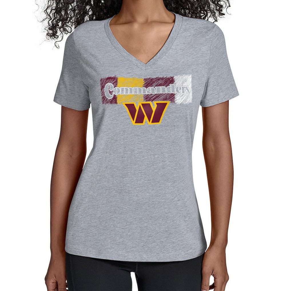 Washington Commanders  Starter Women's Color Shading V-Neck T-Shirt