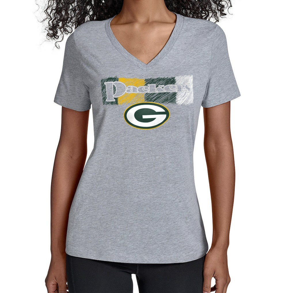 Green Bay Packers  Starter Women's Color Shading V-Neck T-Shirt