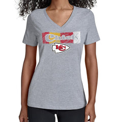 Kansas City Chiefs  Starter Women's Color Shading V-Neck T-Shirt