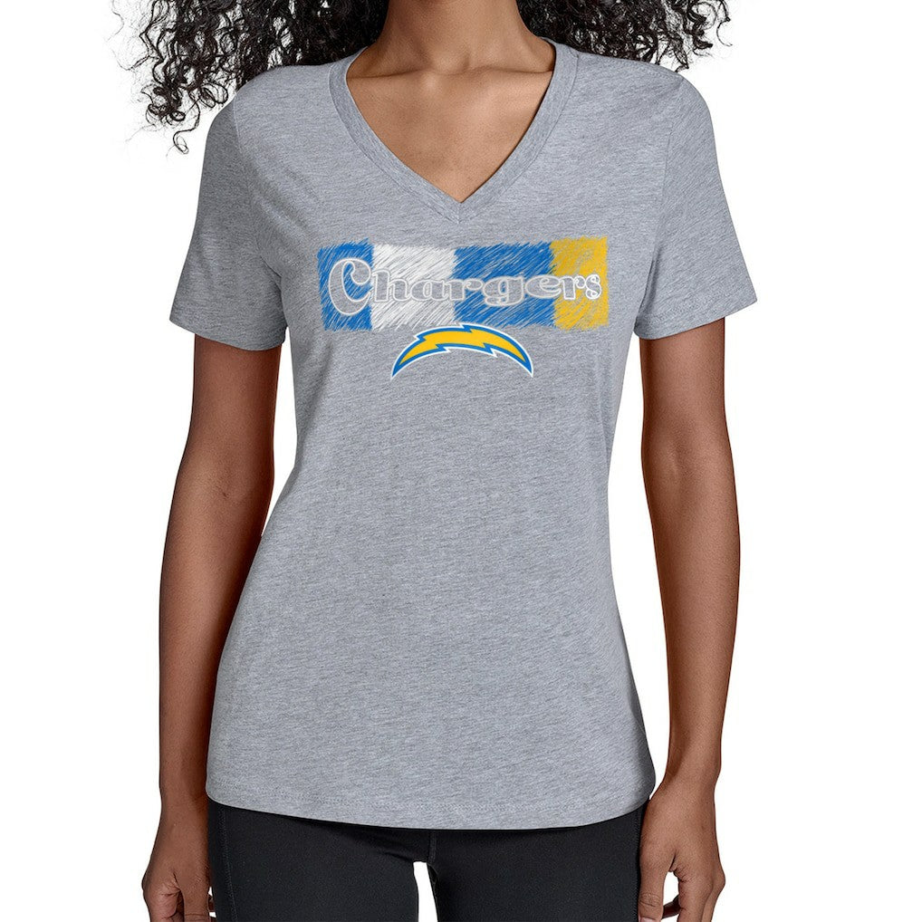 Los Angeles Chargers  Starter Women's Color Shading V-Neck T-Shirt