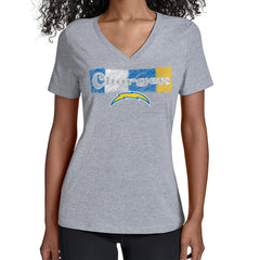 Los Angeles Chargers  Starter Women's Color Shading V-Neck T-Shirt